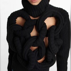 JW Anderson Black Tubular Turtleneck